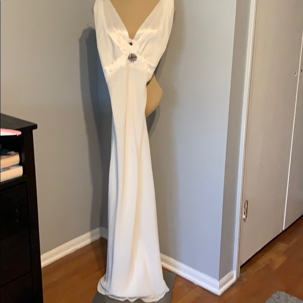 Eggshell long gown - worn as wedding gown
